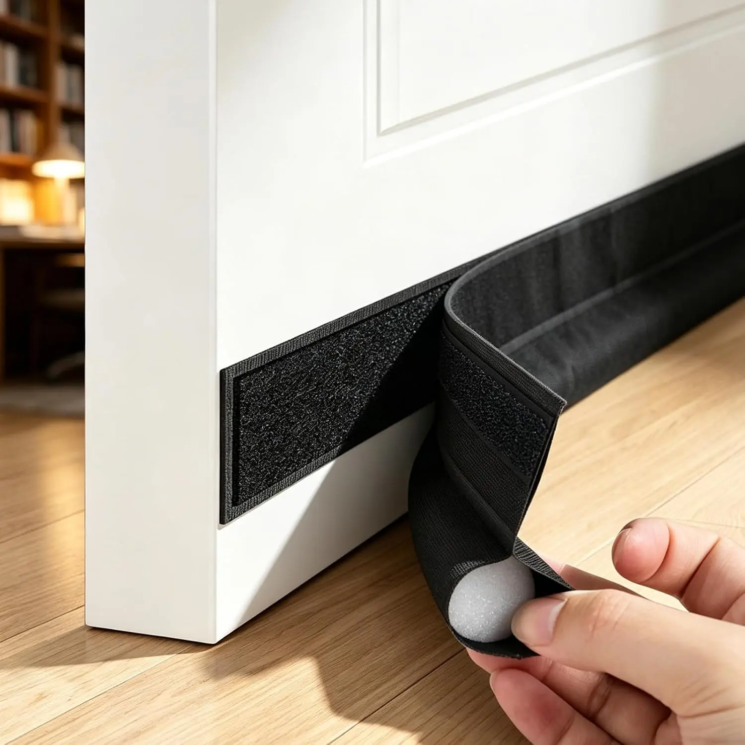 MQXIQI Door Draft Stopper 36 Inch, Single Side Self-Adhesive Door Seal Strip, Windproof Soundproof Light Blocking Door Sweep for  Doors