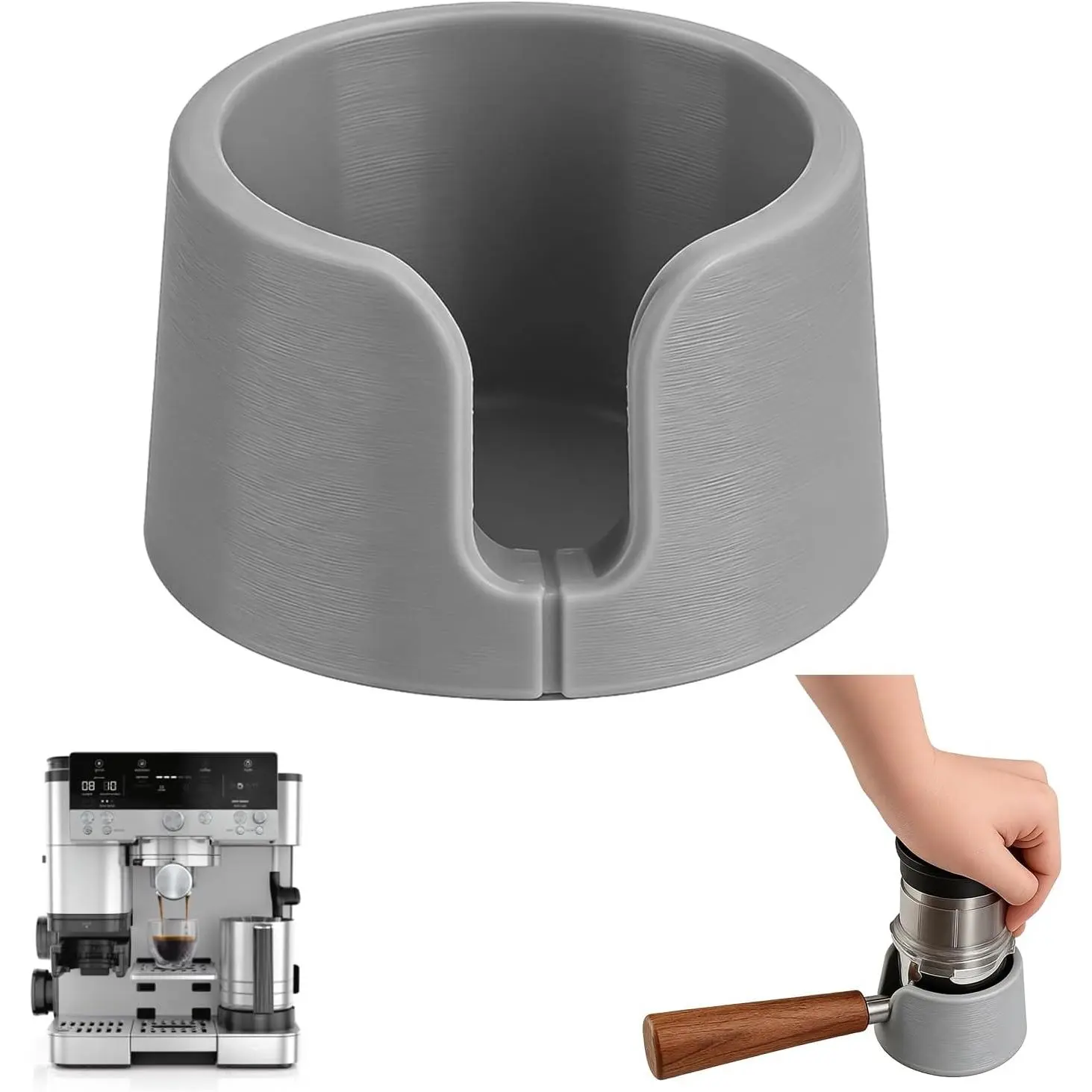 Luxe Cafe Accessories - Coffee Tamper Base for  Espresso ES601, Handheld Portafilter Stand for  Tamping & Even Extraction, Anti-Slip PETG Base for Barista-Style Espresso at  (GREY)