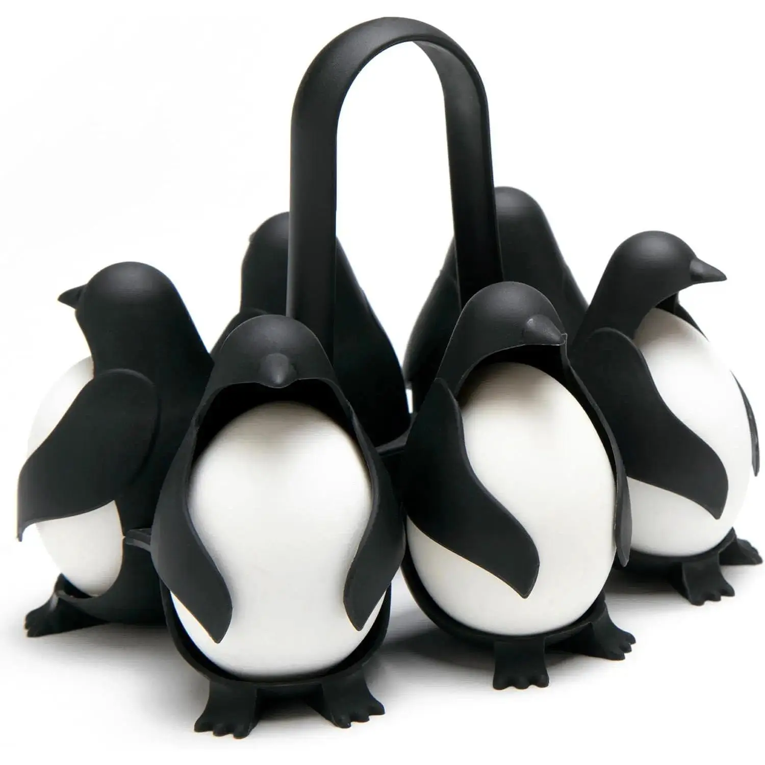 Penguin Egg Cooker & Holder for Hard or Soft Boiled Eggs – 3-in-1 Kitchen Gadget for Cooking, Fridge Storage & Serving, Holds 6 Eggs, Cute Space-Saving Breakfast Gift for Home Kitchen