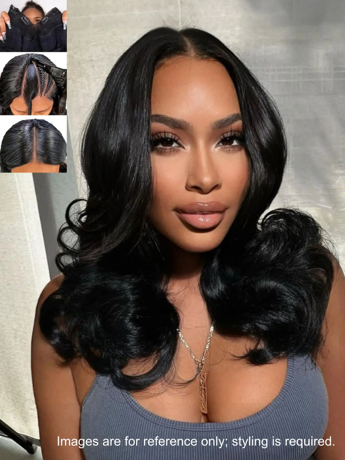 Glueless Layered Wavy U Part Wig, Medium Length, Heat Resistant Synthetic Fiber, Natural Look for Women, Glueless Wigs, No Glue Wig