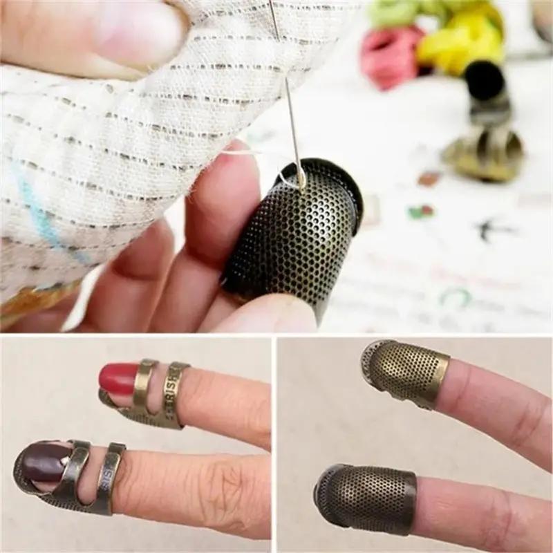 Vintage Metal Sewing Thimble, Sewing Tools, 1 Piece Finger Shield Ring, Hand-working Sewing Thimble For Knitting Embroidery Craft Quilting