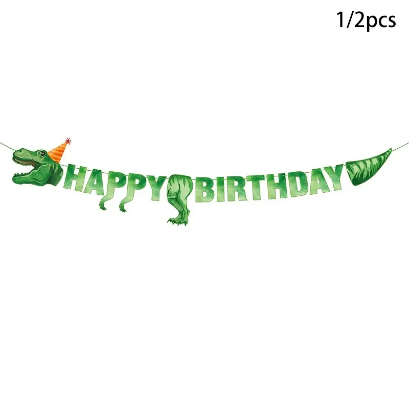 Dinosaur Birthday Party Decoration Pull Flag, Hat Dinosaur Birthday Decorations, Party Supplies Banner, Holiday Gift, Indoor Outdoor Home Decor