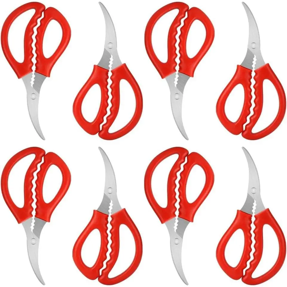 8Pcs Seafood Scissors Crab Scissors Seafood Shears Multifunctional Crab Leg Crackers and Tools