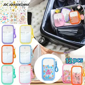 12pcs/ set 1.52oz Travel Portable Refill Bottle Travel and DTF Wraps Stickers Lovely flowers Set Refillable Spray Bottle Light Portable Travel Essentials Exquisite Spray Suitable for Perfume Lotion Alcohol Other Liquids