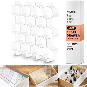 Adjustable Drawer Organizer Divider for Underwear Belt Scarf Socks, White 1pc