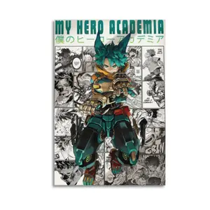 My Hero Academia Deku Poster, Izuku Midoriya Character Print, Manga Room Decor, Anime Wall Art(New Product Launch)