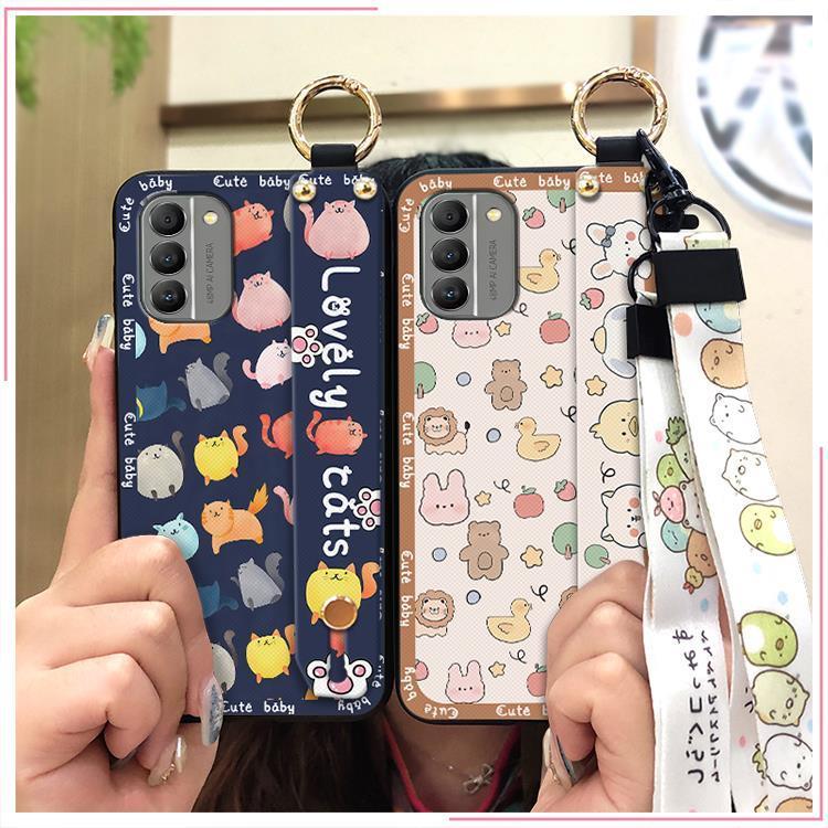Waterproof ring Phone Case For Nokia G400 5G Durable protective Anti-knock Silicone Shockproof Wristband Cartoon Soft case Lanyard Dirt-resistant Kickstand Phone Holder Cute
