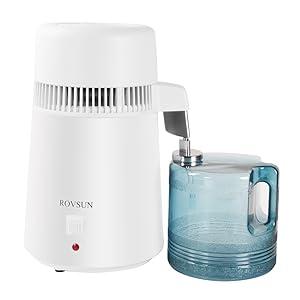 ROVSUN【Upgraded】 1.6 Gallon/6L Water Distiller with Flame-Retardant Material, BPA-Free Container & Stainless Steel Interior, Home Distilled Water Machine Maker Countertop Distilling Water Purifier ROVSUN【Upgraded】 1.6 Gallon/6L Water Distiller with Flame-Retardant Material, BPA-Free Container & Stainless Steel Interior, Home Distilled Water Machine Maker Countertop Distilling Water Purifier