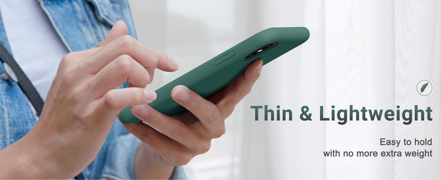 OTOFLY Compatible with iPhone Xs Max Case,Ultra Slim Fit iPhone Case Liquid Silicone Gel Cover with Full Body Protection Anti-Scratch Shockproof Case, [Upgraded Version] (Pine Green)