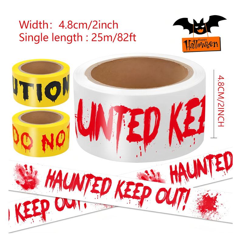 Halloween Warning Tape, Ghosts Keep Out Bloody Roll, 2 Inch X 82 Feet Outdoor Decor, Indoor & Outdoor Party Supplies
