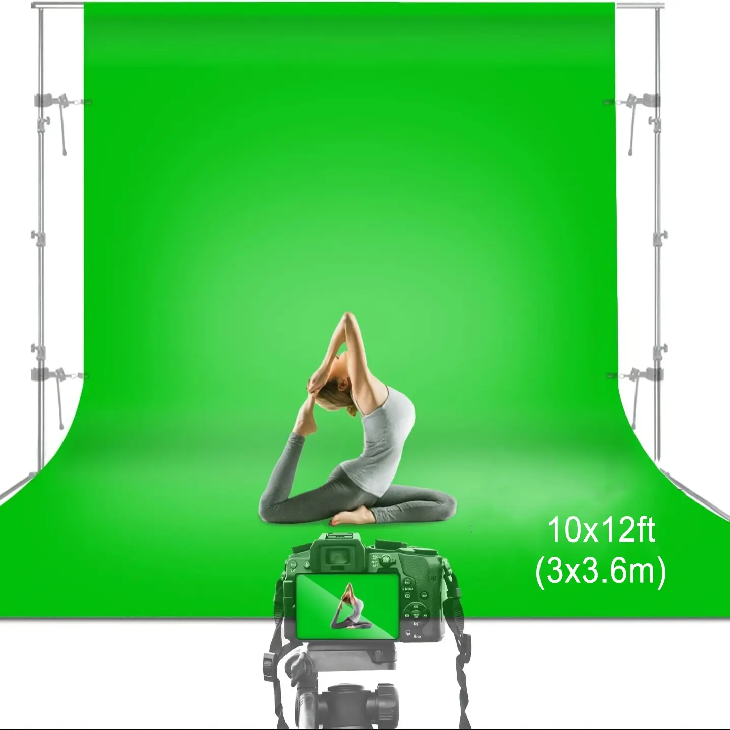 3x3.6m (10x12feet) Thicken Giant Photography Backdrop, Washable Easy to Maintain Premium Professional Polyester Fabric, Ideal for Special effects shooting, Studio, Photo Booth, Holiday Use