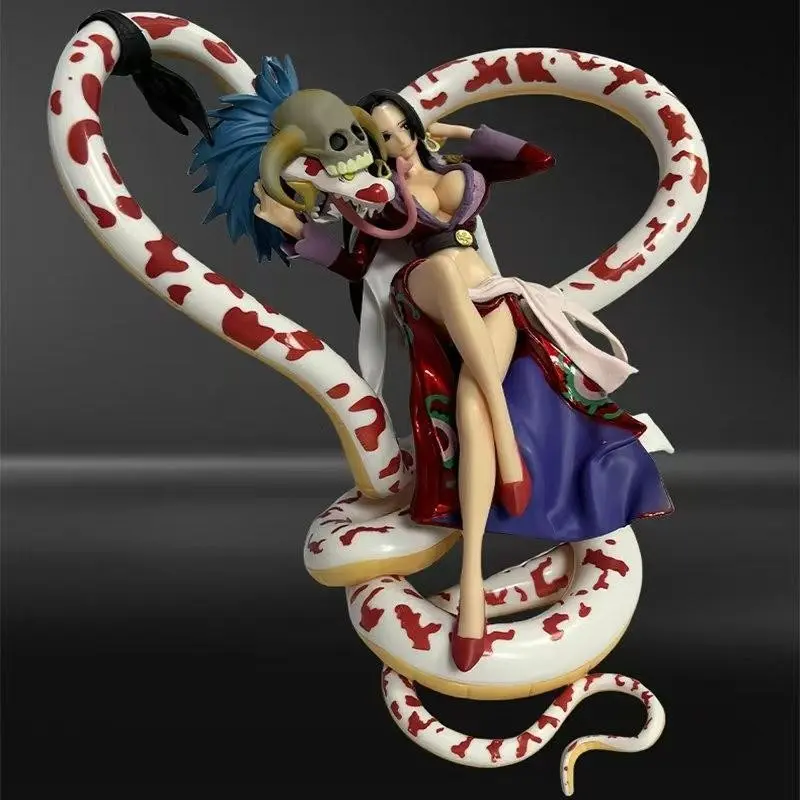 One Piece Empress Boa Hancock Handmade Character Figurine, Heart Snake Princess, 20cm Scene Model, Anime Desktop Decor Gift, Collectible PVC Figure