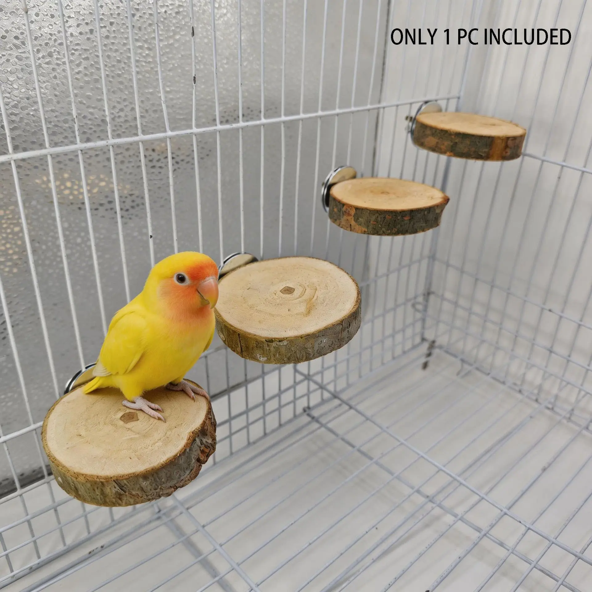 Natural Solid Wood Round Parrot Perch, Tiger Skin Pheasant Special Bird Cage Resting Board Jump Platform, Ideal for Pet Birds