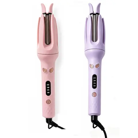 Automatic 28mm Rotating Barrel Hair Curler - Pink Purple, 4 Temperature Settings, Anti-Scald, Fast Heating, Beginner-Friendly, Automatic Shut-Off, Smooth Bouncy Curls, Frizz Control, Multi-Functional Styler, Curling Irons, Hair Tools, Party & Daily Gift