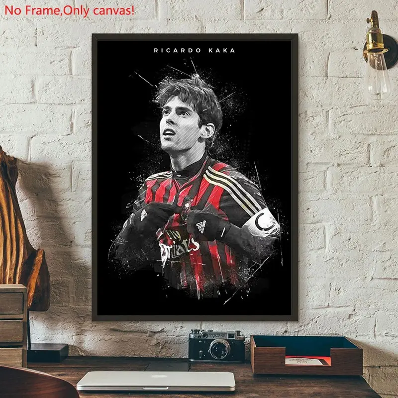 1 piece/set frameless canvas painting print poster, Classic Football player art, Ricardo Kaka, a perfect gift for football loves, ideal gift for bedroom, living room, dorm hallway, kitchen, mural, wall decoration, room decor