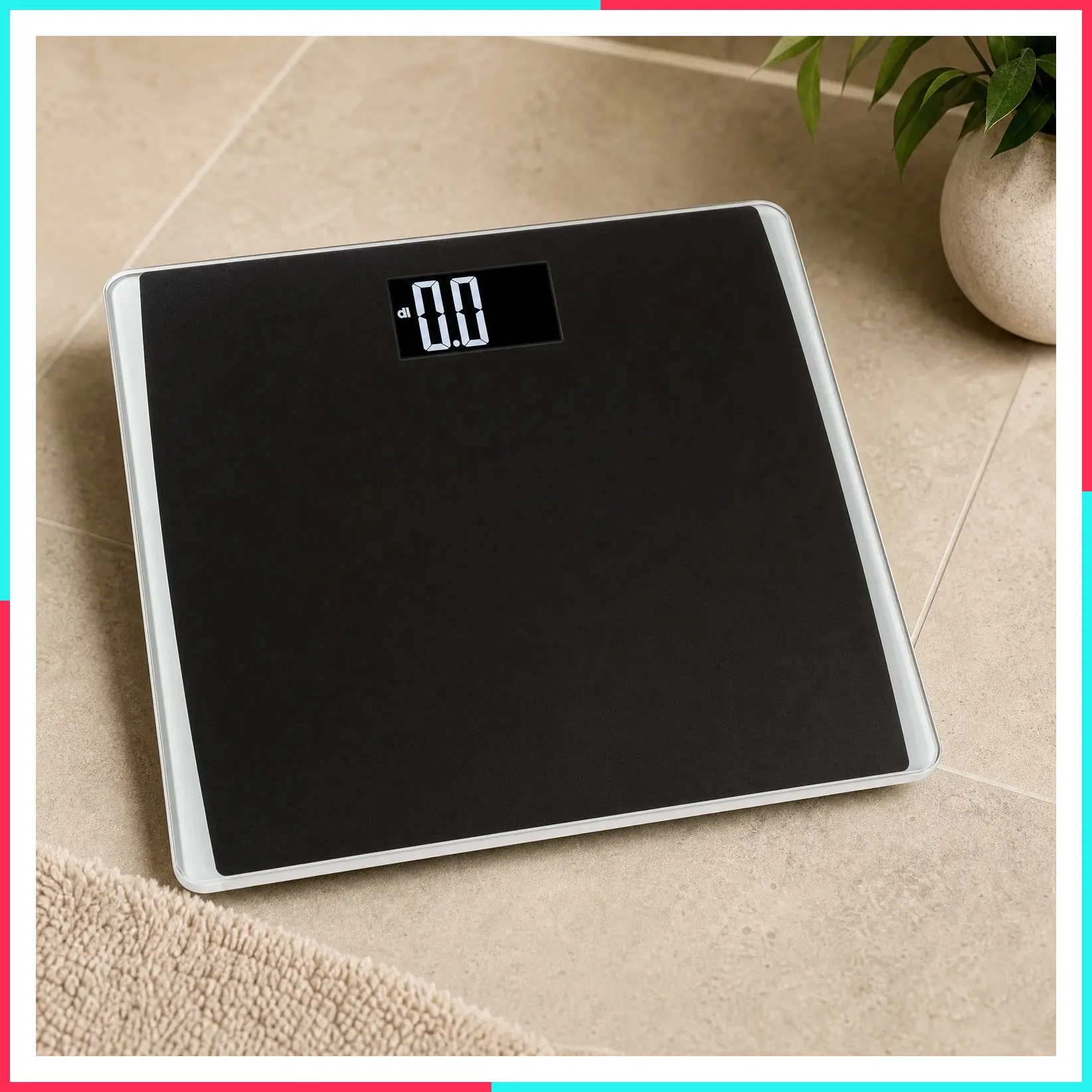 Digital Bathroom Scale for Body Weight, 550 lb Capacity, Extra-Wide Glass Platform with Black Stainless Steel, Large Backlit LCD Display, Step-On Technology