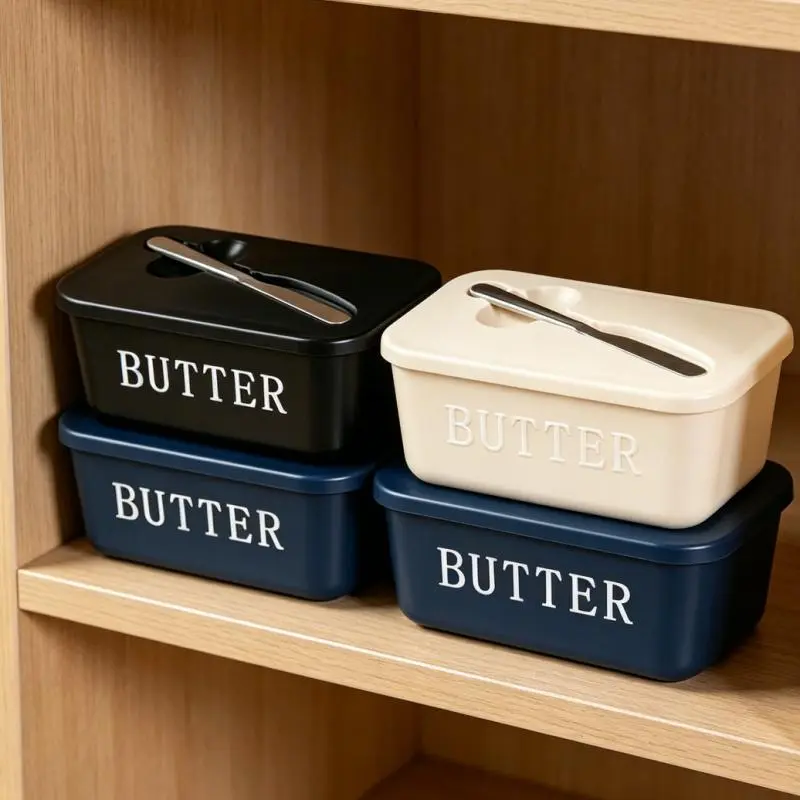 Large Capacity Butter and Cheese Storage Box,Cutter, Food Grade PP Plastic, Practical Dust-proof Kitchen Box, Daily Food Preservation, Easy To Use