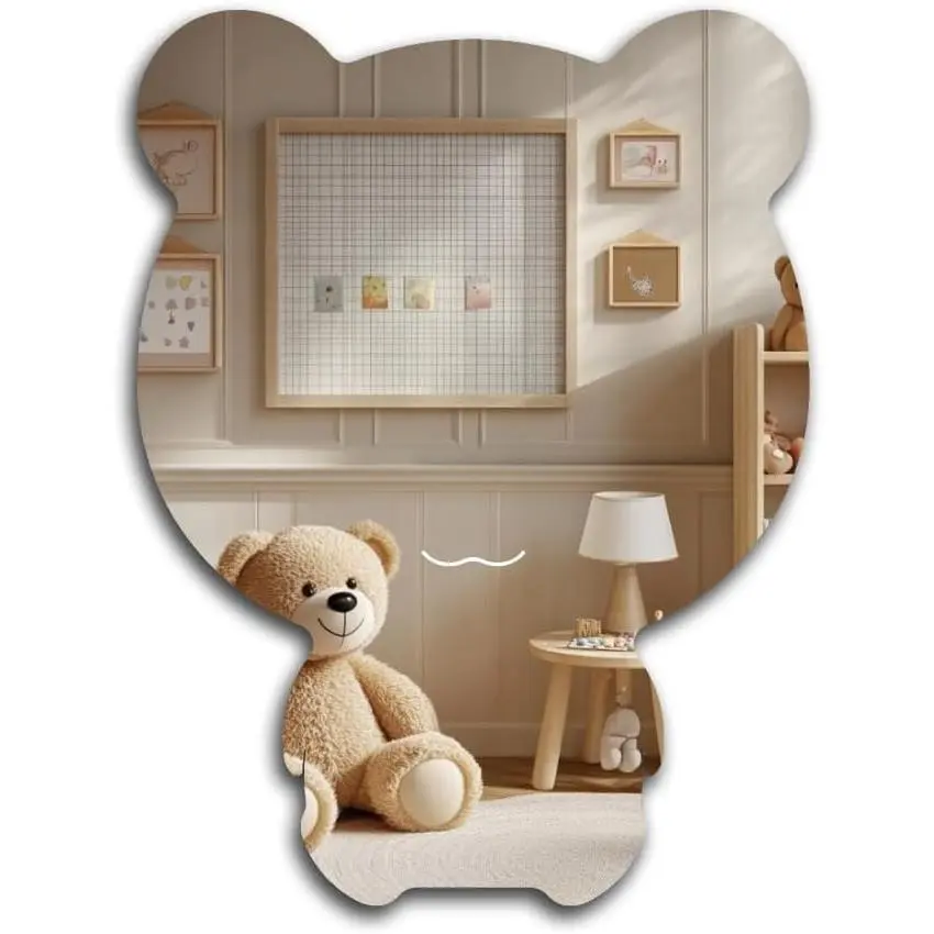 2mm Lightweight Acrylic Mirror, Non-Glass Shatterproof Wall Mirror for Home Decor, Easy Cabinet Installation