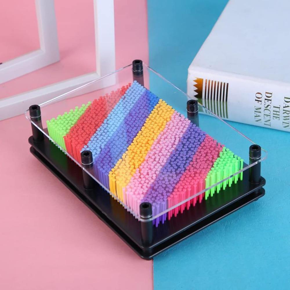 Rainbow 3D Pin Art Kit - 1 DIY Plastic Pin Art Board Sensory Sculpture | Perfect Gift for Birthdays and Ideal Present