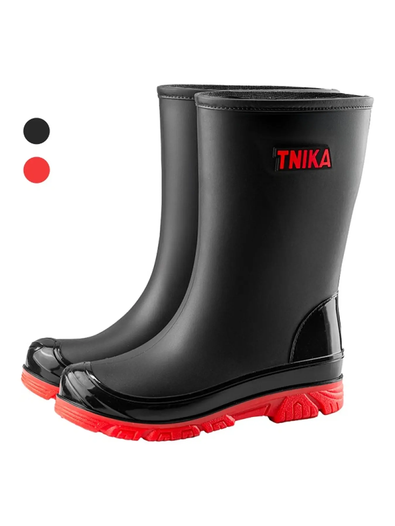 Men Solid Color Mid Calf Rain Boots Non Slip Cushioning Anti Scratch Shell For Outdoor Field Daily Wet Wear