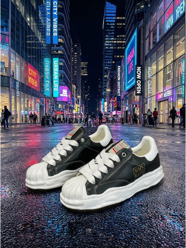 Urban Night Scene Sports Shoes, Neon Streetwear Essential, Lightweight Design, Daily Wear Must-Have, Fyp Trendy Sneakers, City Exploration Series Exclusive