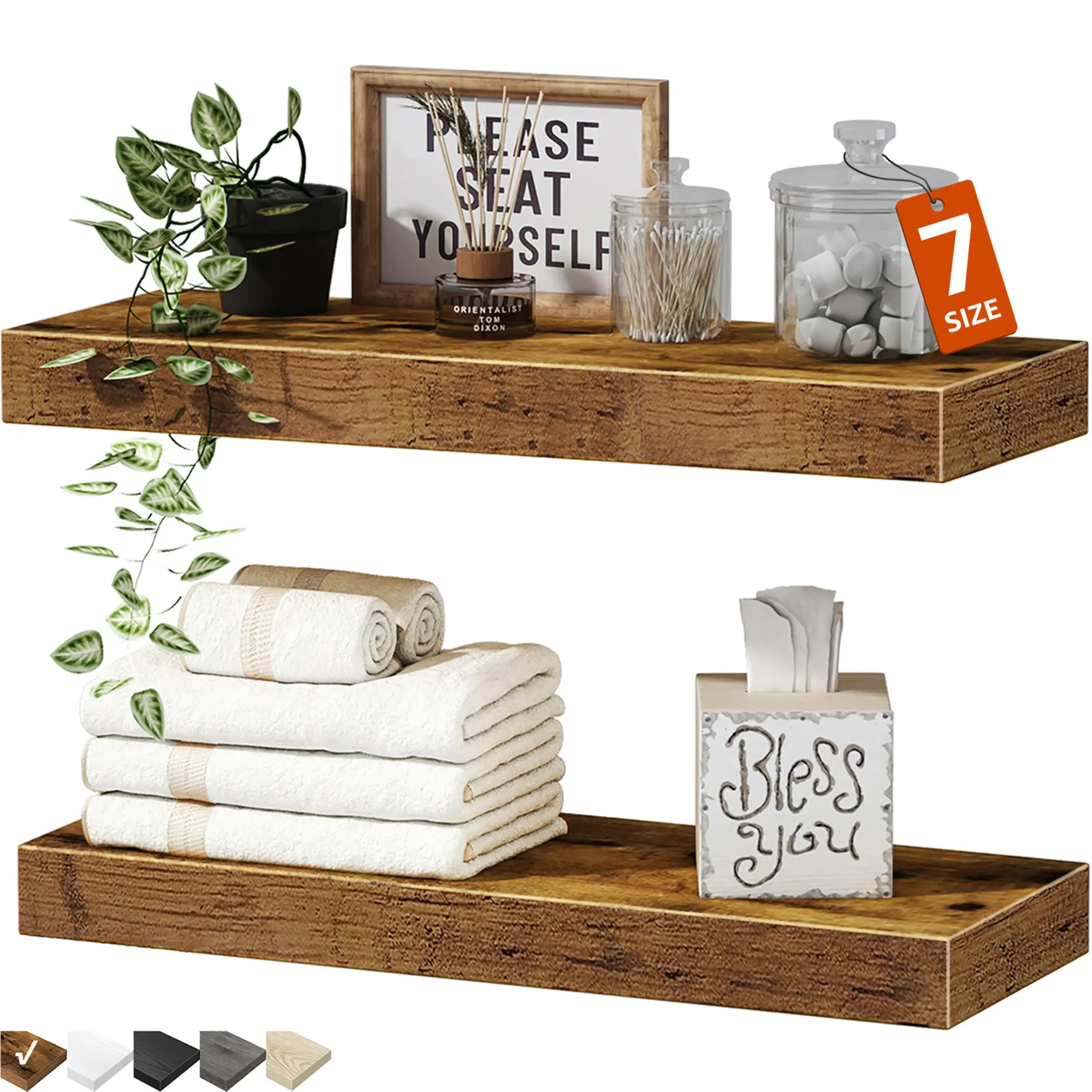 Wooden Wall-Mounted Shelf for Living Room and Dining Room, Linear Divider TV Wall Organizer, Wall Bookshelf Hanging Rack