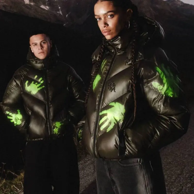 Unisex Winter Heat-Responsive Color-Changing Down Bread Jacket - 2026 New Stylish Retro Neutral Green, Detachable Hood, Loose Fit, Thick & Warm (Party Clothing Accessory)