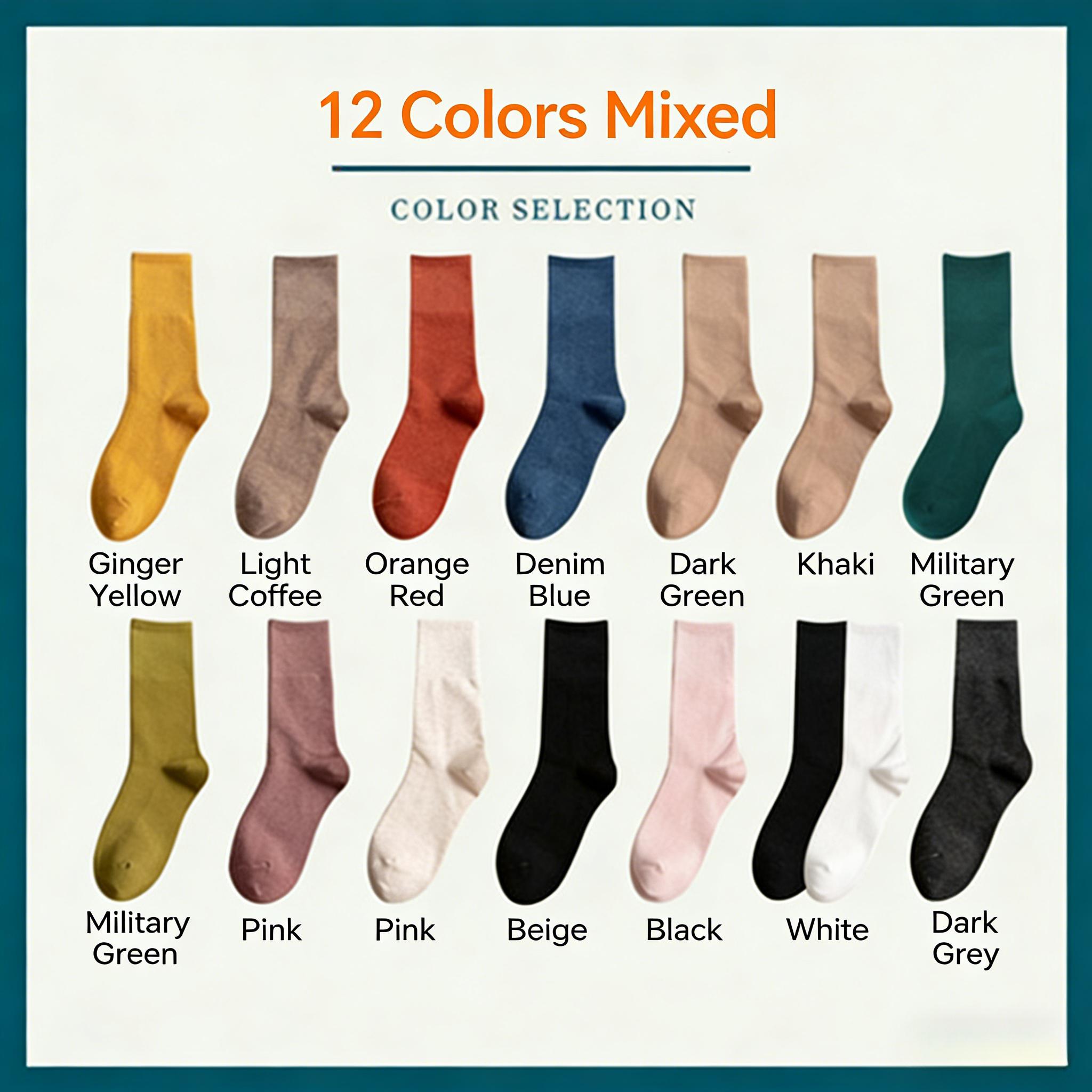 Women's Colorful Mid-Calf Socks 1 Pairs Knit Fabric Solid Color Machine Washable Basic Minimalist Bridal Wear