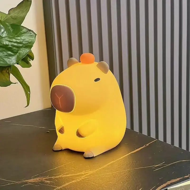 Capibara Night Light Desktop Ambiance, Water Buffalo Tap Light, Soft Glow Bedside Lamp, Bedroom Companion Sleep Light
