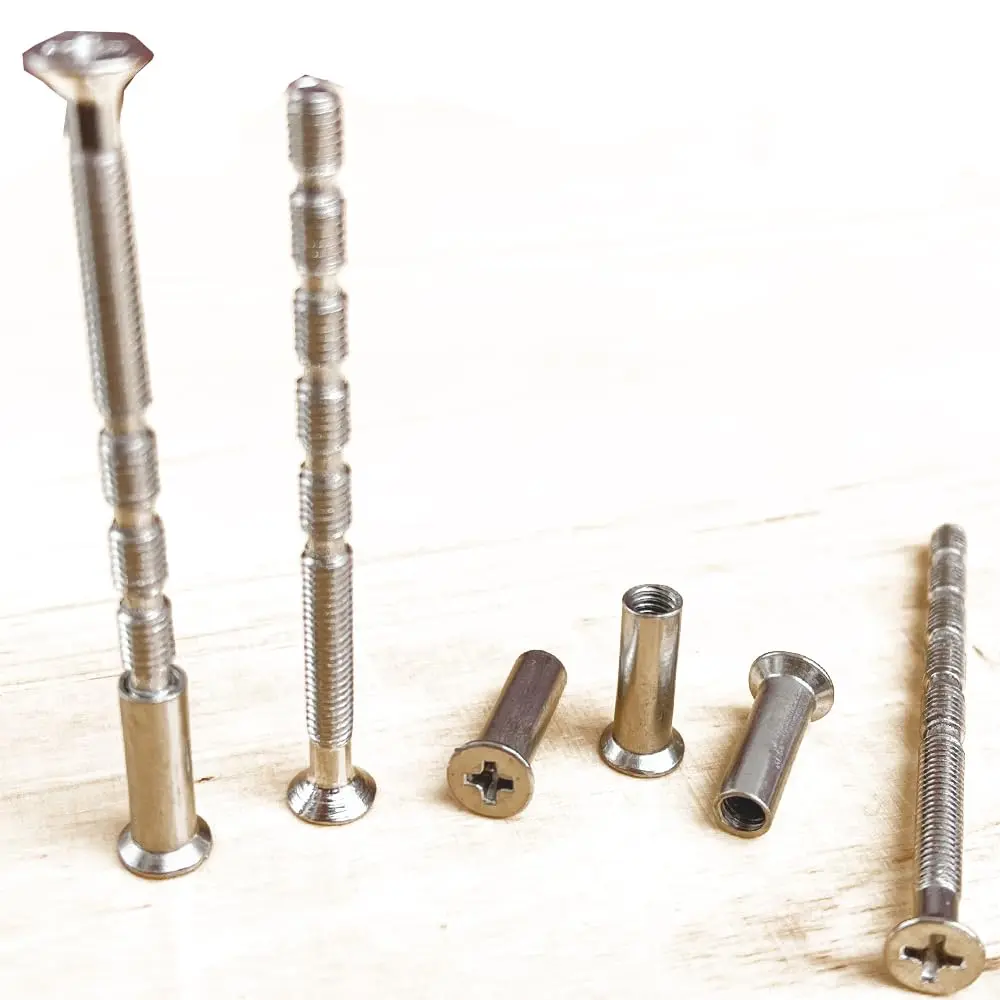 4 Set Sliding Door Handle Screw  , M4 x 60mm Phillips Break  Long Flat Countersunk  Screws with Posts for Cabinet Drawer Door Handles Knobs Sliding Screen Doors