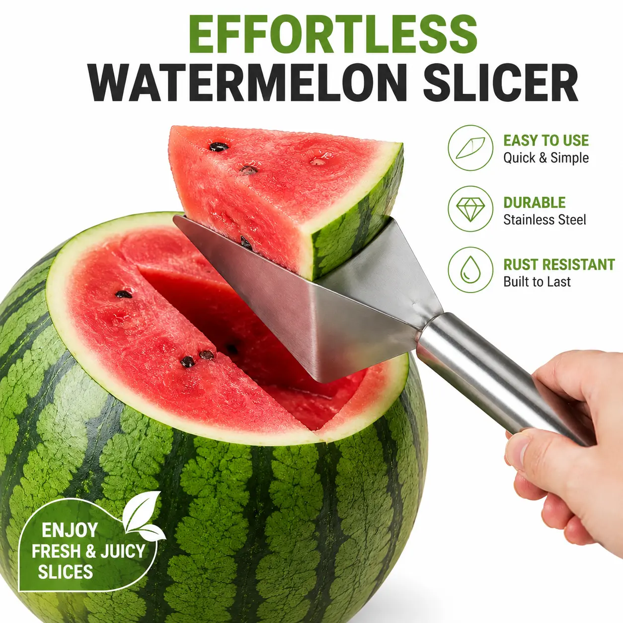 Stainless Steel Watermelon Slicer Cutter, Multifunctional Melon Fruit Cutting Tool, Easy Fast Watermelon Slicing Gadget for Home Kitchen Party grater
