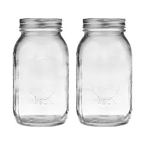 Ball Regular Mouth 32-Ounces Mason Jar with Lids and Bands, Clear,(Pack Of 2)