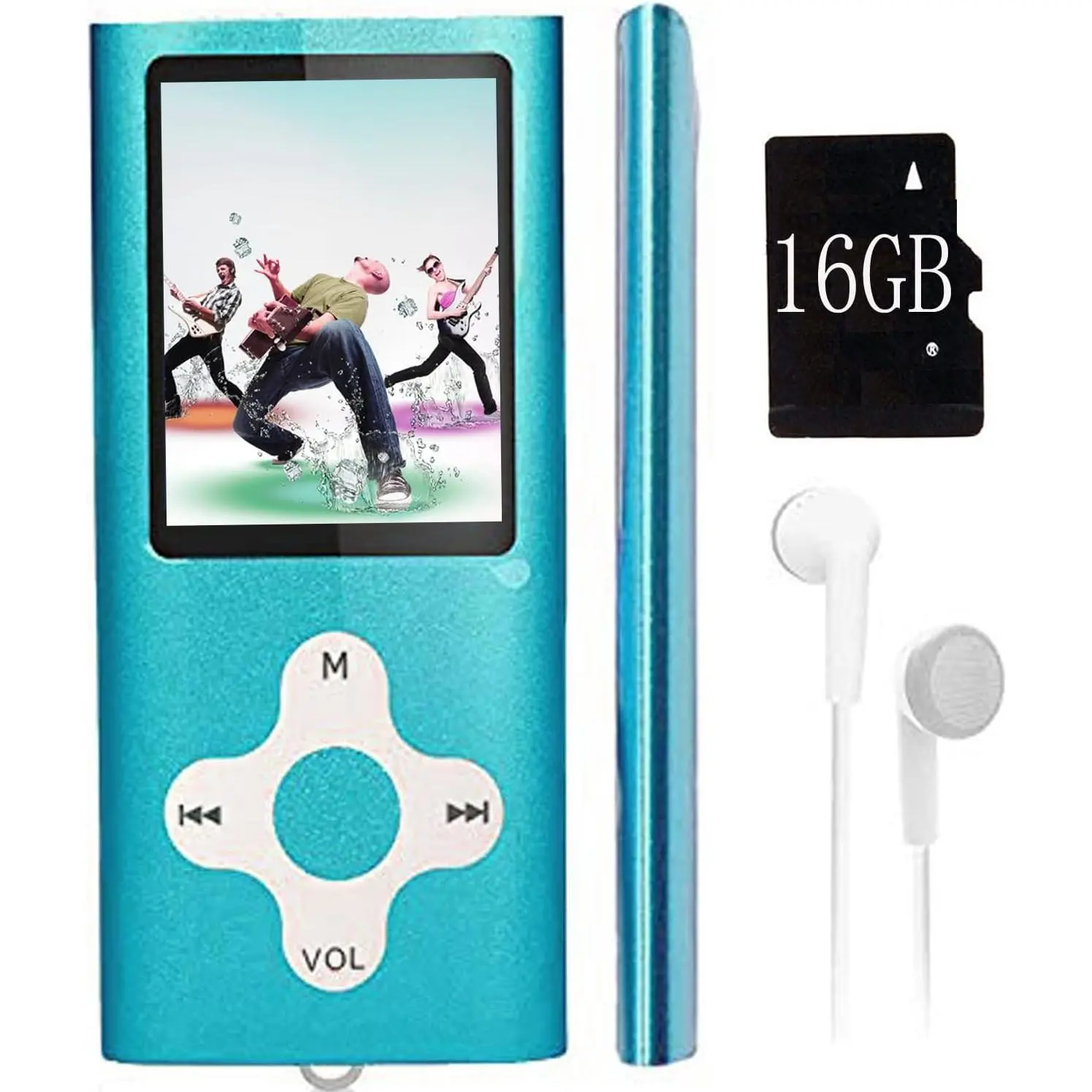 Mp3 Player,Music Player with a 16 GB Memory Card Portable Digital Music Player/Video/Voice Record/FM Radio/E-Book Reader/Photo Viewer/1.8 LCD (Sky Blue)
