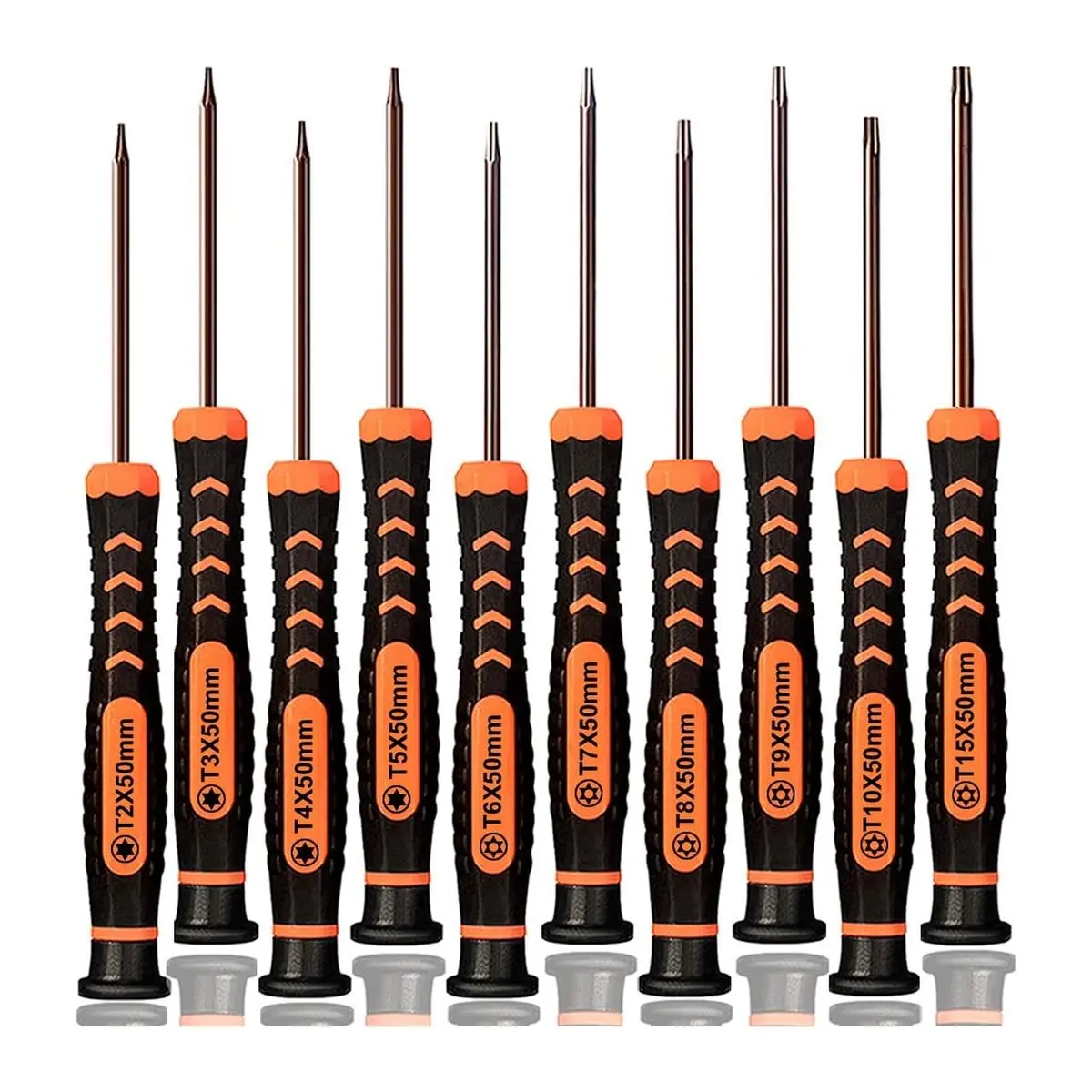 10-PIECE Magnetic Torx Screwdriver Set, T2-T15 Security Star Bits, Tool Kit for Electronics, Computer, Knife, and Other Devices