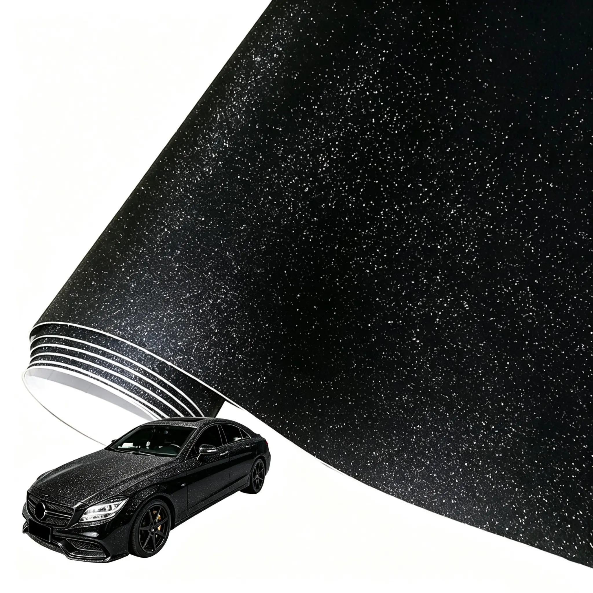 Matte Frosted Sanding Glitter Black Vinyl Wrap Film With Air Release Self Adhesive DIY Car Motorcycle Bicycle Internal External