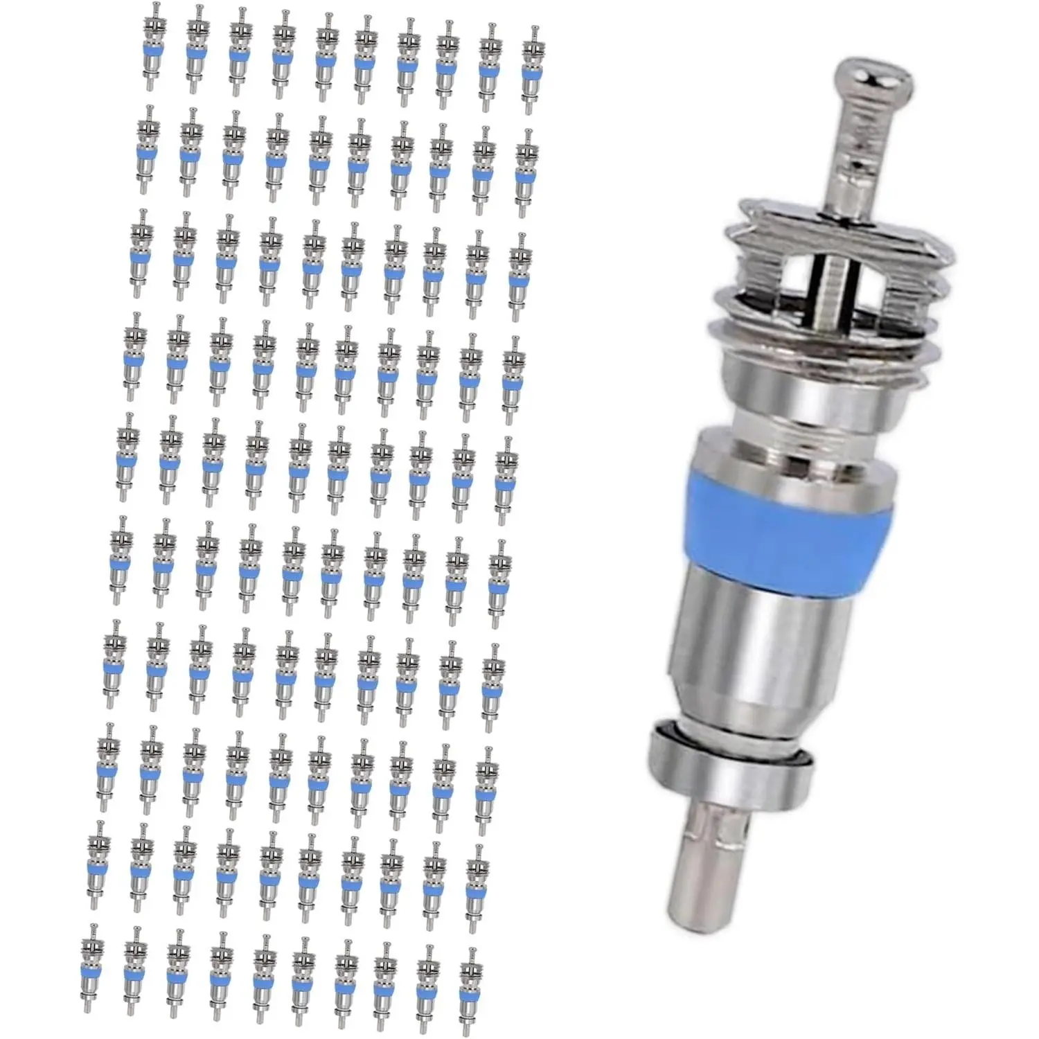 100PCS High-Pressure Valve Core with Teflon Seal, HVAC Part for R410 R32 R22 Refrigeration Systems and Air Conditioning Replacements, Refrigerant Valve
