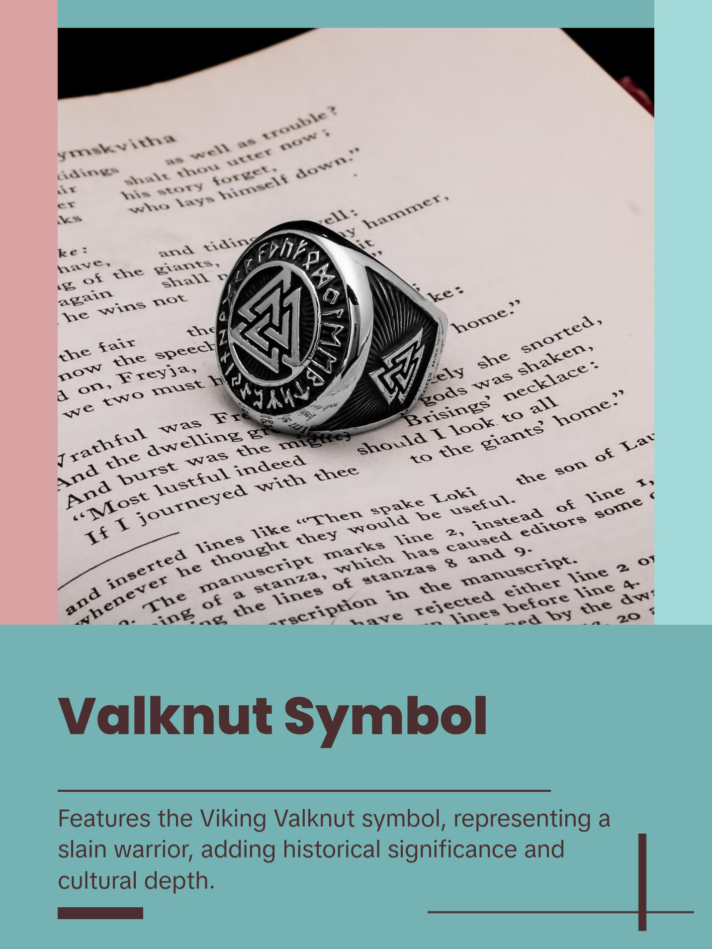 Viking Valknut Rune Ring 316L Stainless Steel
