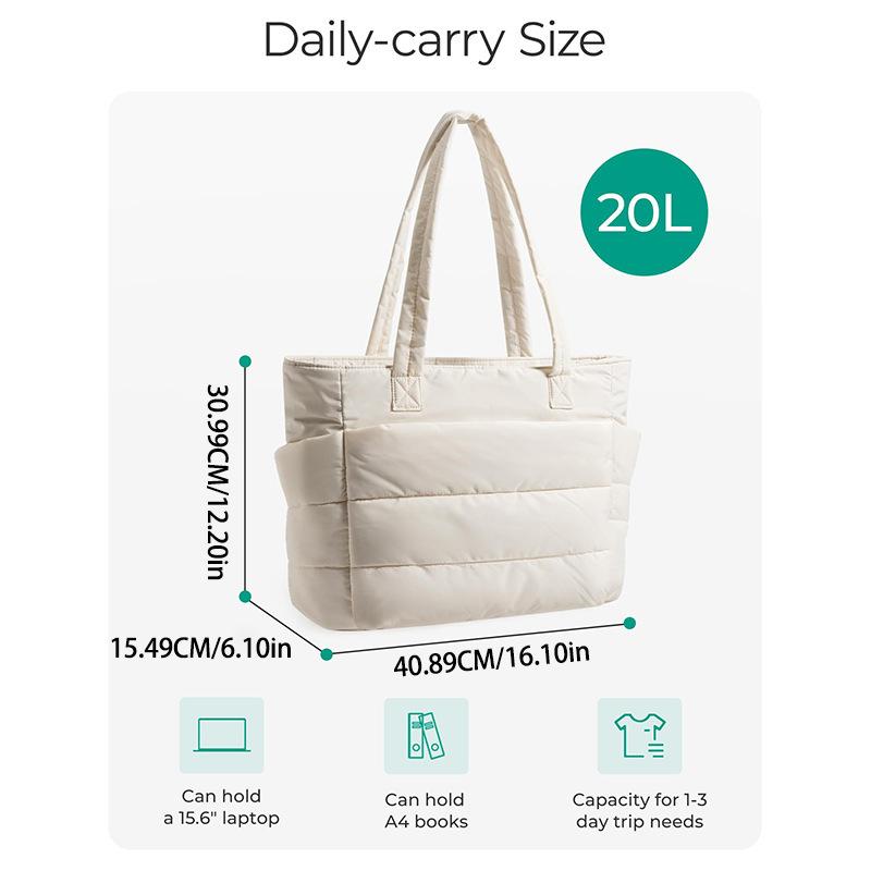 3 Sizes Tote Bag for Women Commute Laptop Tote Bag, Lightweight Work Tote with Multiple Compartments for Travel & Work Organize Zipper Closure Durable Quilted Tote bag SpringStatements