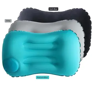 Travel Pillow Inflatable Airplane Car Pillow, Foldable Press Bed Neck Pad, Portable Lumbar Support Cushion, Nap Pillow for Home Office Outdoor
