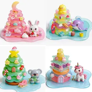 2026hot Corner Cute Creatures Stacking Fun 3D Embossed Stickers, Small Ornaments, Epoxy Stickers, DIY