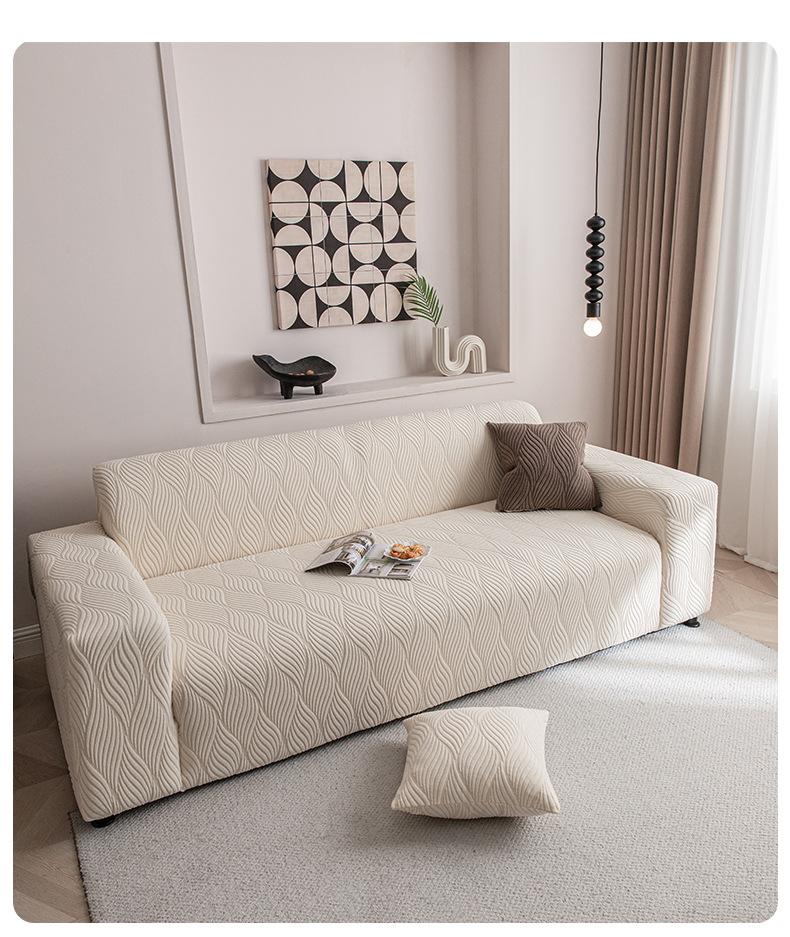 NILUOH 2026 New Style Simple Jacquard Flannel Sofa Cover, All-Season Universal Full-Cover Slipcover with Anti-Slip Function