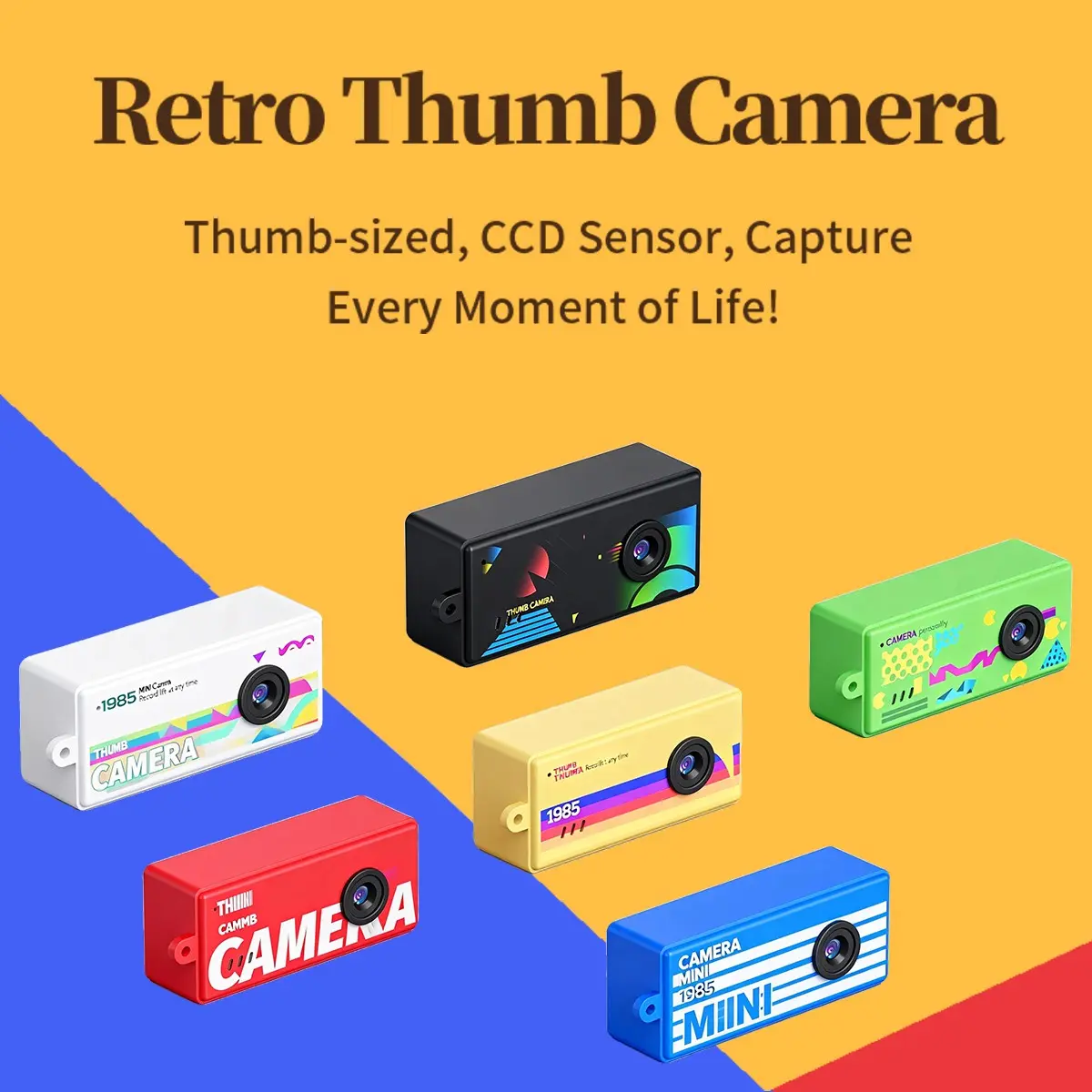 1080P HD Thumb Compact Camera X7, 0.96 Inch IPS Color Screen, Retro Design, Photo Video Playback, Ideal Gift for Kids, Compatible with SD Card