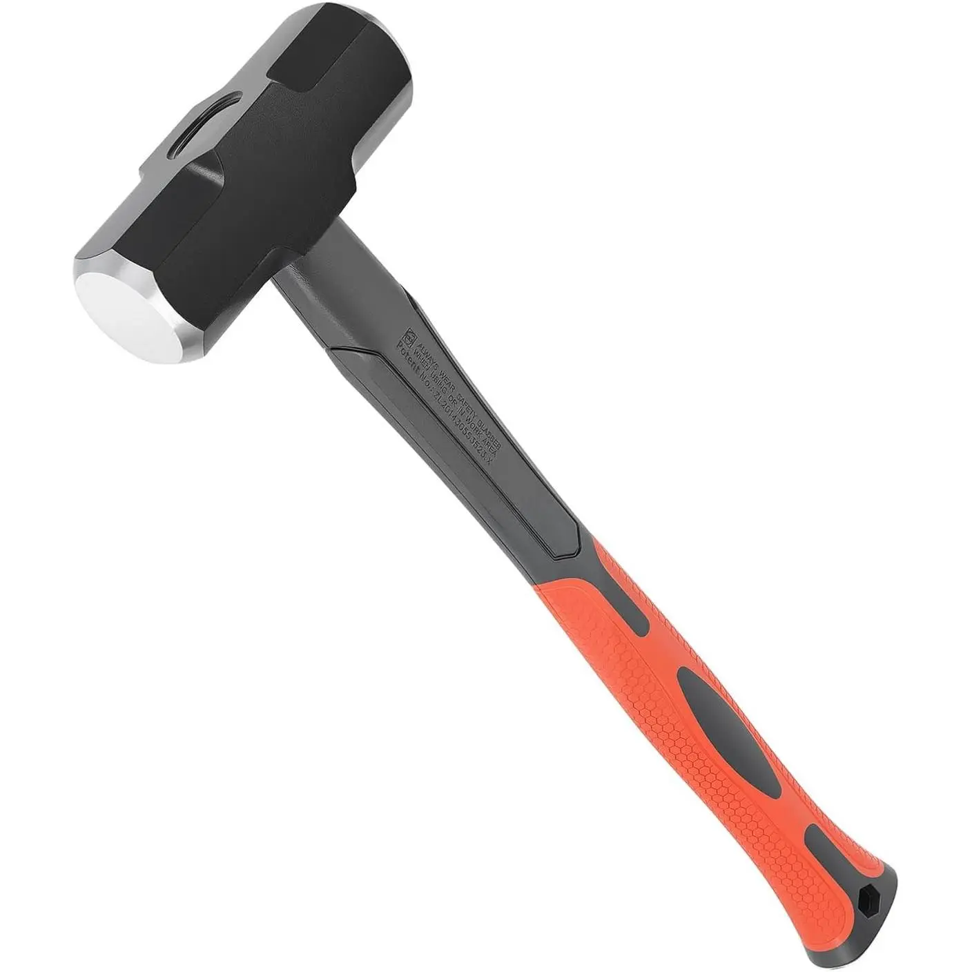 Sledge Hammer - 3lb Heavy Duty Drilling Hammer | with Forged Steel Head & Fiberglass Handle, Perfect for Demolition, Construction, and Blacksmithing