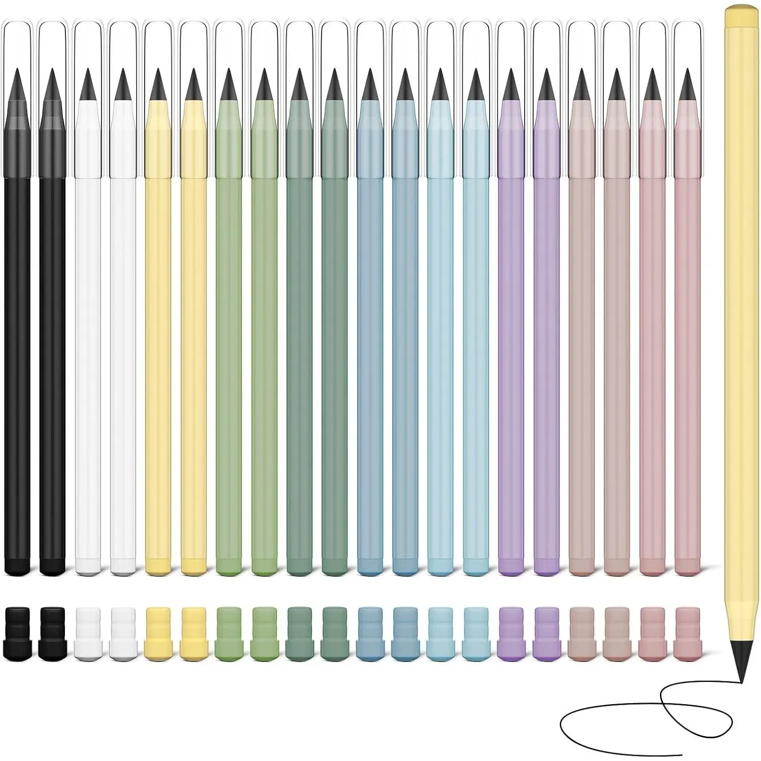 Everlasting Pencil - 20 Pack Infinity Pencils with 20 Extra Erasers, Ideal for , Office, School Writing & Drawing