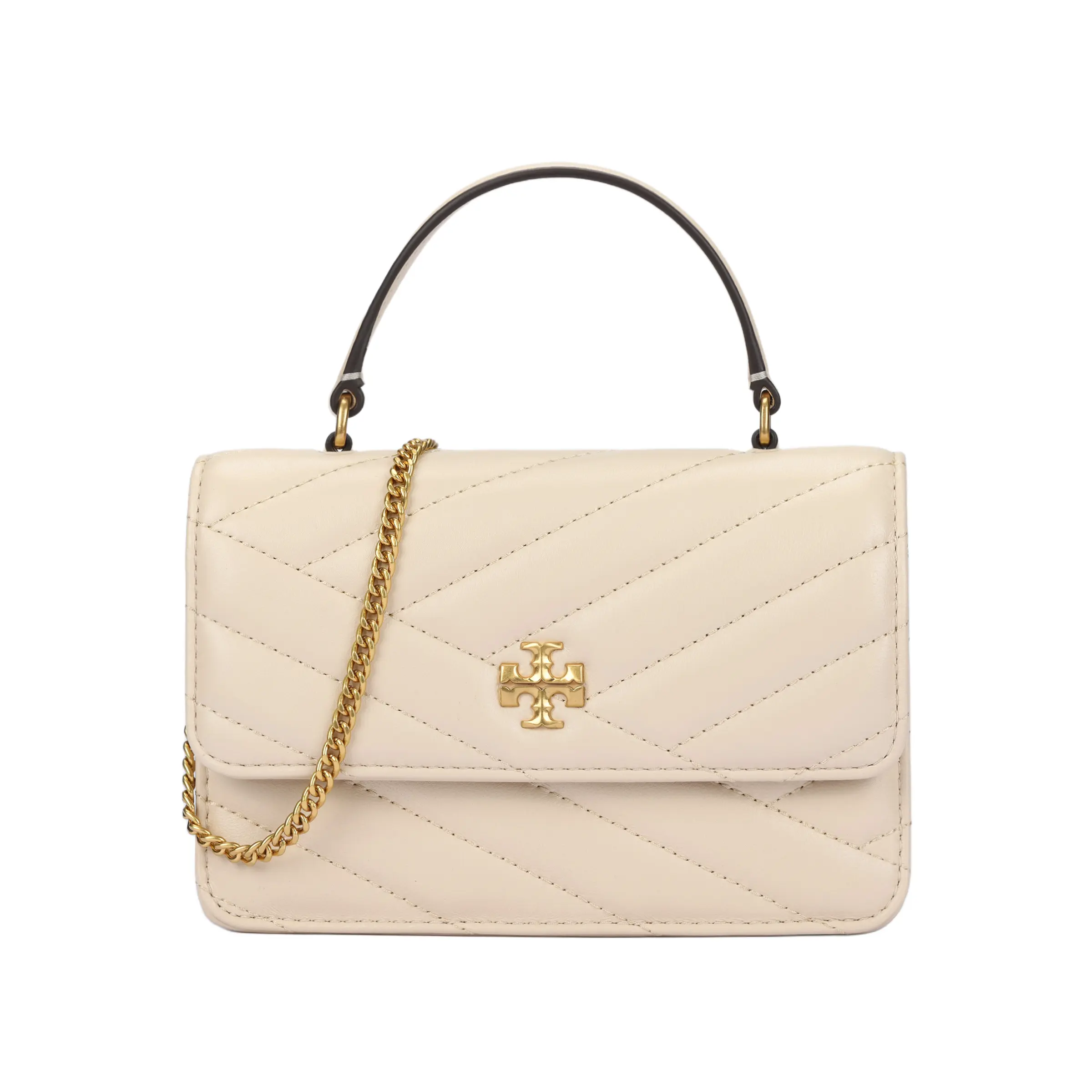 Tory Burch Kira Quilted Envelope Bag with Double T Logo – Women’s Cream Crossbody, Shoulder, and Handheld Purse