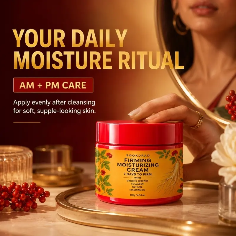 Firming Moisturizing Cream, Ginseng Extract, Collagen, Retinol, Niacinamide, 7-Day Firm, Moisturizing, 140g