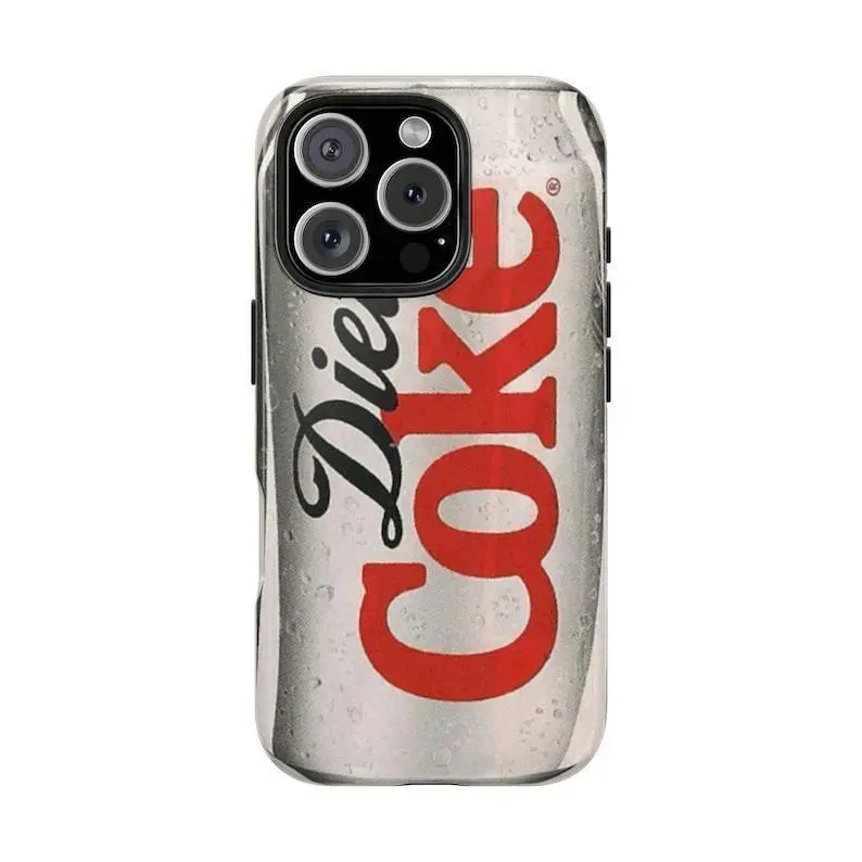 Diet Coke Can Themed Phone Case Premium Matte Texture, Protection, Shockproof, Anti-Drop, Anti-Fingerprint Suitable for iPhone 17-11 Pro Max/Plus and  Samsung Galaxy S23-25