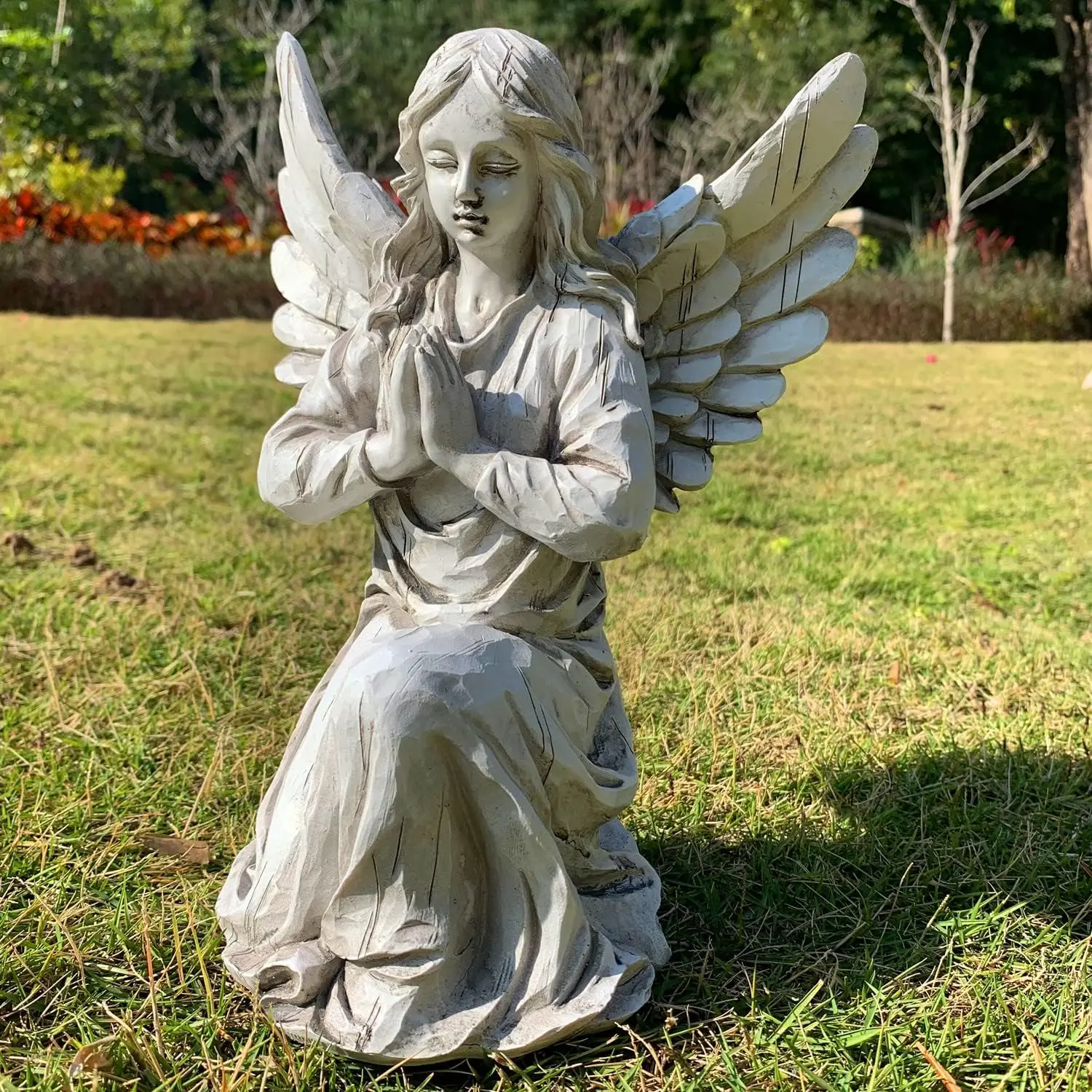 Praying Angel Garden Statue, Religious Fairy Sculpture  Decorative Figurine Art Decor for Patio, Lawn, Yard, Housewarming Ornament Present Angels HSa-1