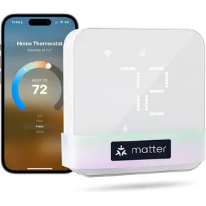 Thermostat for , WiFi Thermostat Works with Matter, Alexa,  ,  Assistant, App & Voice Control, 7x24h Scheduling, , C-Wire Required (Not Included)