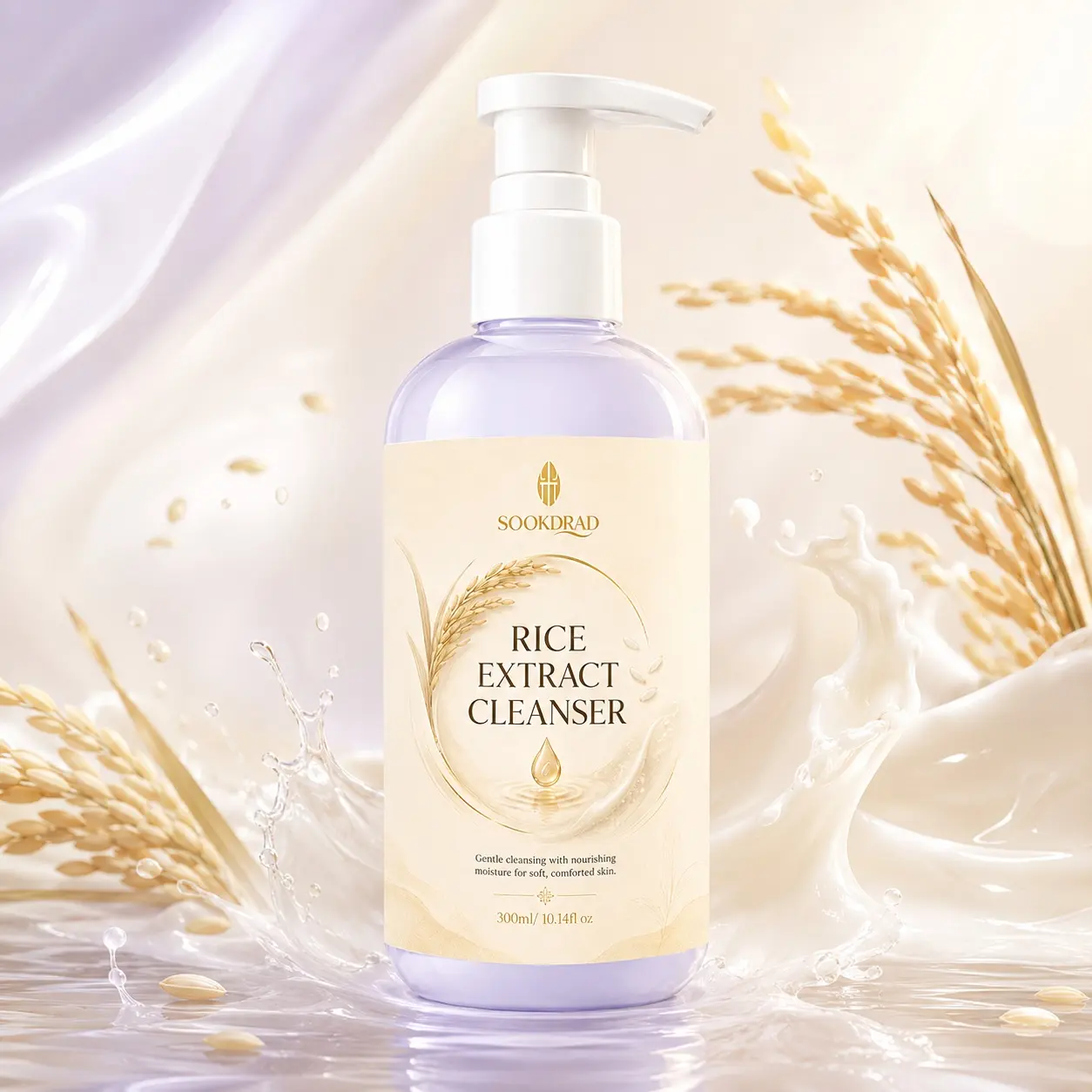 Rice Extract Cleanser, rice extract, gentle cleansing, nourishing moisture, face, all skin types, soft skin, comforted skin, daily cleansing, 300ml/10.14fl oz
